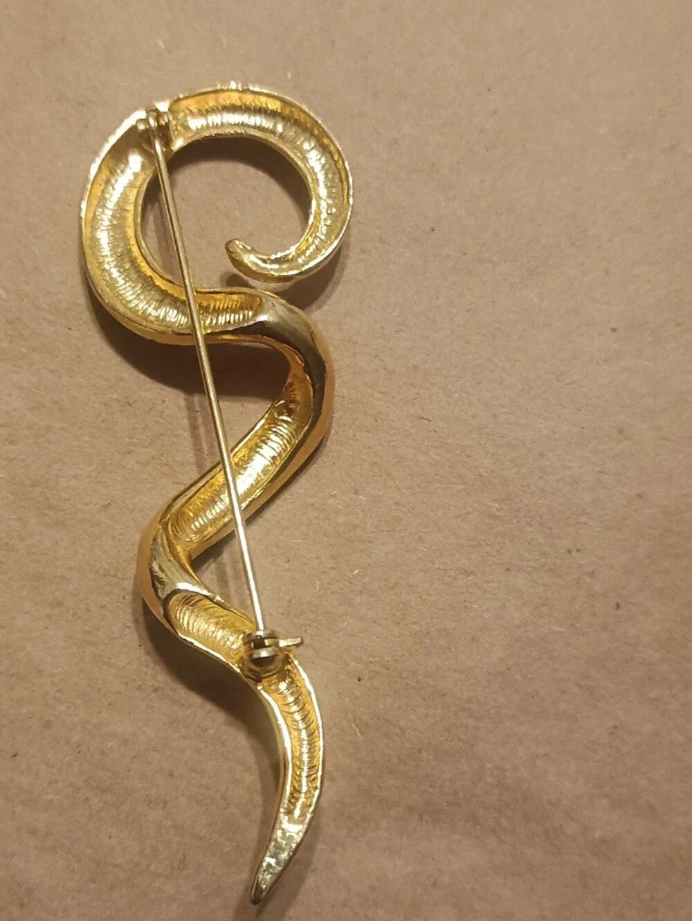 Gold-Tone Swirl Snake Brooch - Women Jewelry
